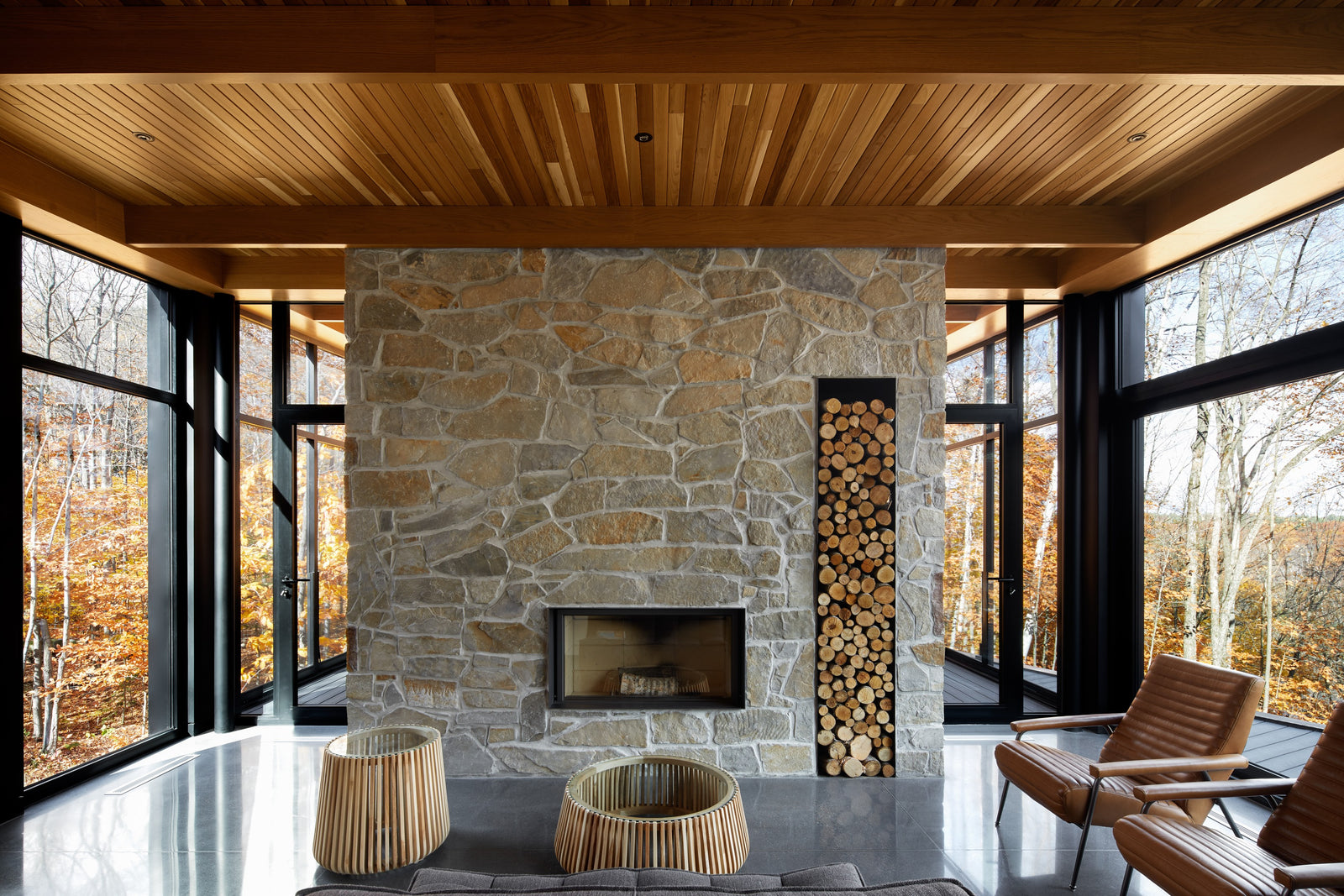 foyer en pierre naturelle